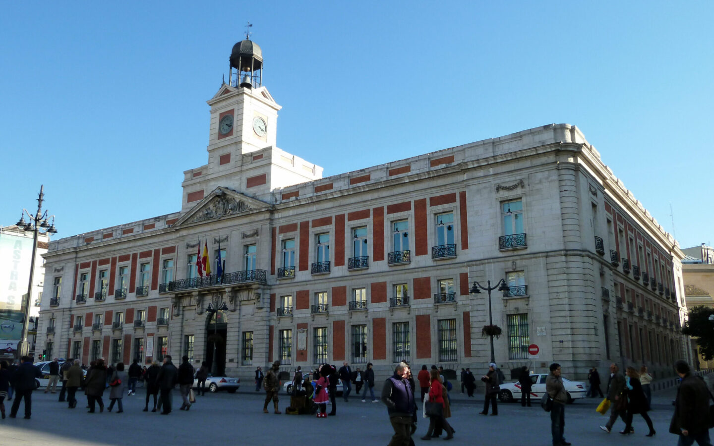 Fachada de la Real Casa de Correos en Puerta del Sol