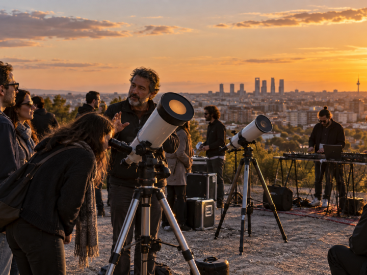 Observación astronómica y música electrónica al atardecer desde el Cerro del Tío Pío